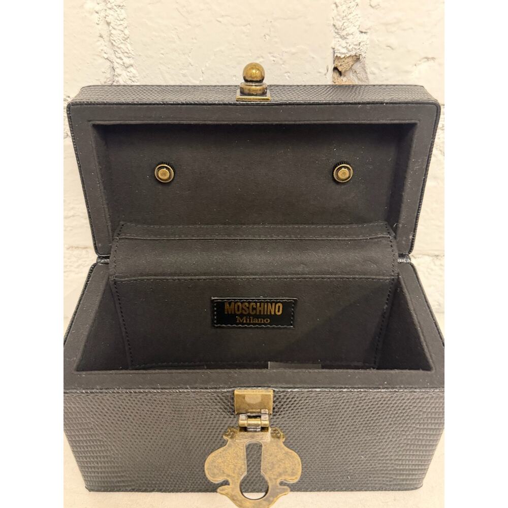 AW22 Moschino Couture Jeremy Scott Black Box Purse w/ Bronze Antique Hardware - Picture 9 of 15